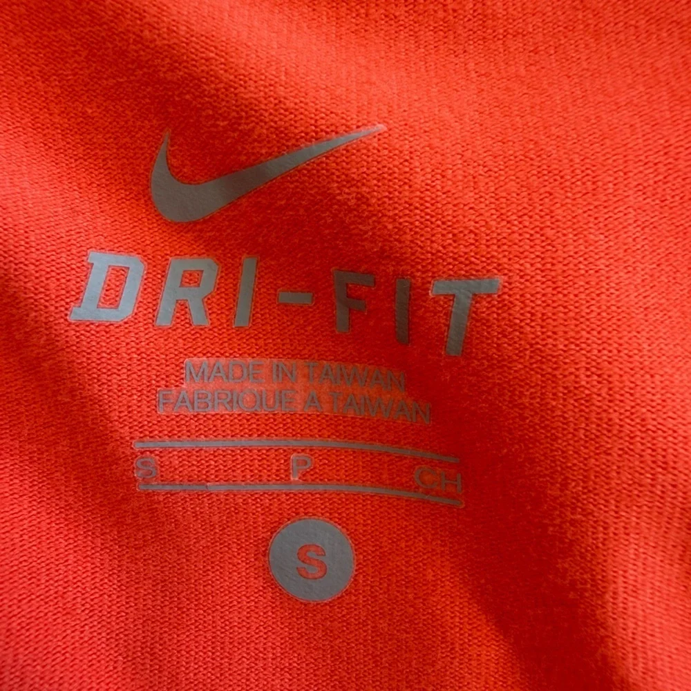 Nike Dri Fit Running Quarter Zip Long Sleeve Orange Pullover Reflective Shirt